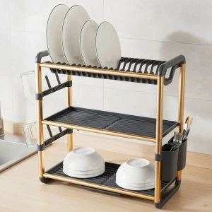 Egouttoir à Vaisselle en Aluminium de Haute Qualité 3 étages SX-8