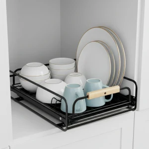 Égouttoir à vaisselle avec poignées en bois pour cuisine – منظم أ