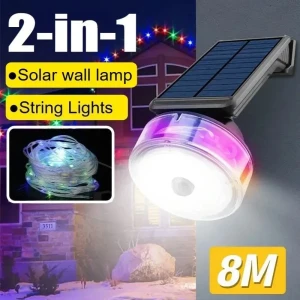 Lampe murale solaire avec détecteur de mouvement et guirlande lum