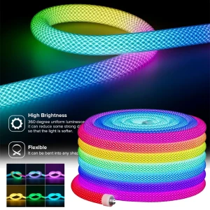 Bande LED Néon RGB motif réticulaire rond à 360 degrés flexible –