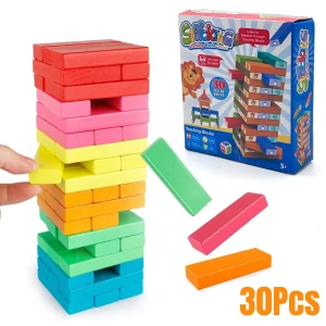 Jeu de blocs de construction colorés à faire tomber 30pcs - لعبة 