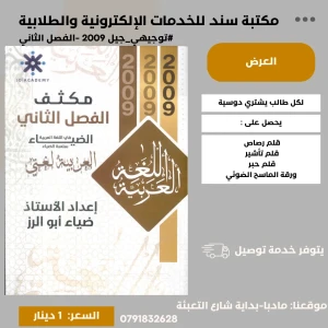 مكثف ضياء ابو الرز الفصل الثاني 2009