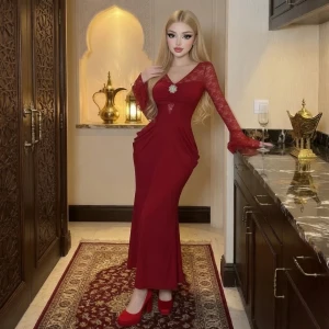 فستان بخامة مميزة وتصميم مختلف
